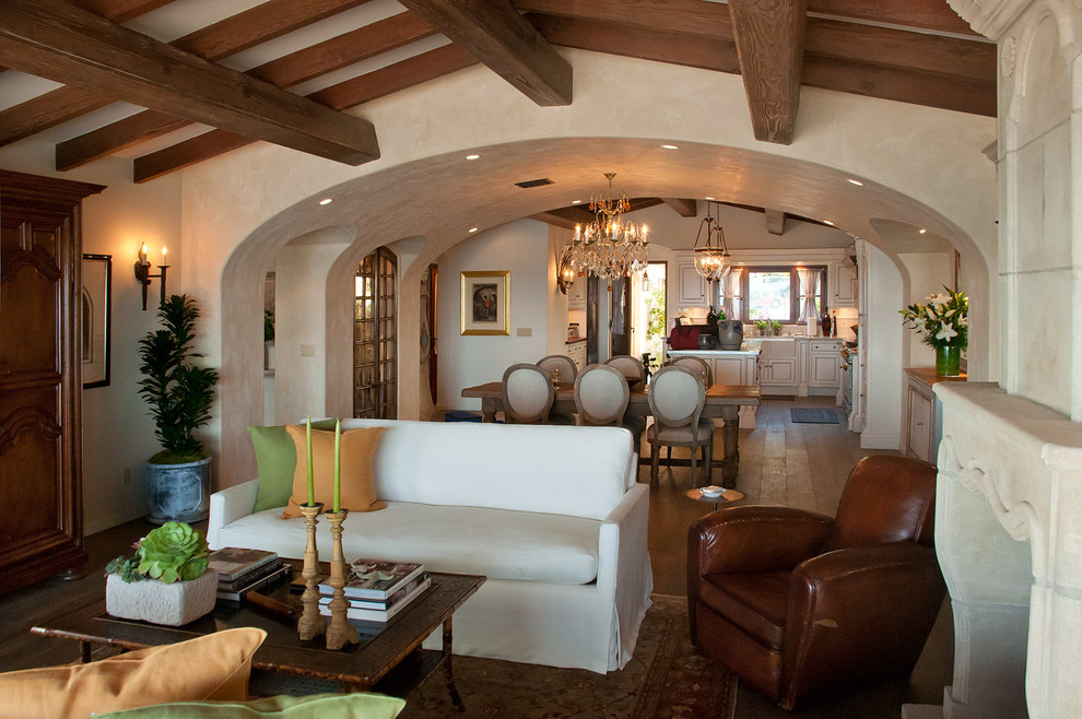 Tuscan living room photo in Los Angeles