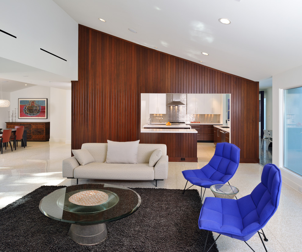 Photo of a medium sized modern open plan living room in Houston.