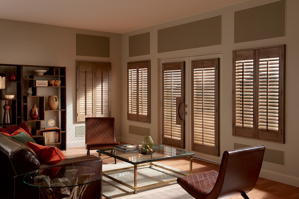 Plantation Shutters Transitional Living Room Charleston by A Jones Carolina Company
