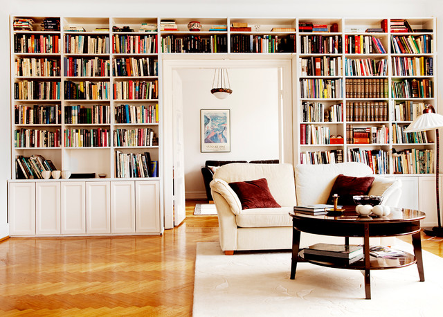 Platsbyggda bokhyllor - Scandinavian - Living Room - Malmo - by Jerker  Inredning & Form | Houzz NZ