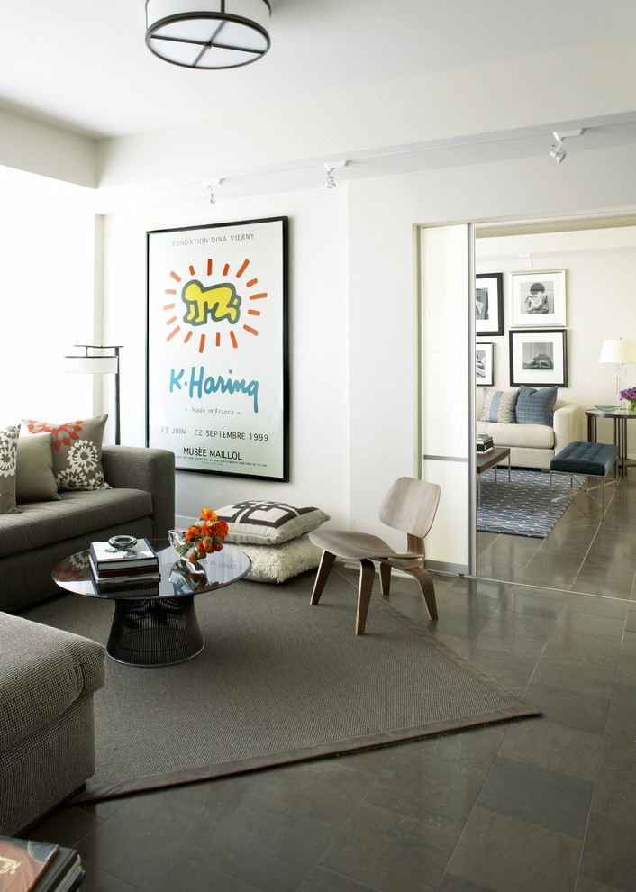 Inspiration for a modern enclosed living room remodel in Atlanta