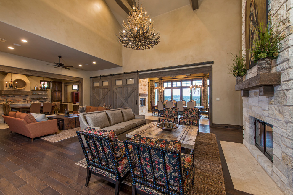 This is an example of a rustic living room in Austin.