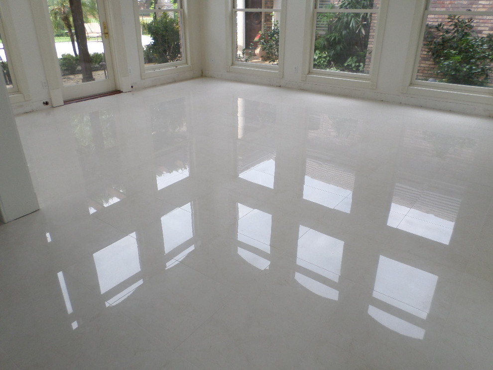 Polished Porcelain, 24"x24" Tile with a 1/8" Grout Line Modern