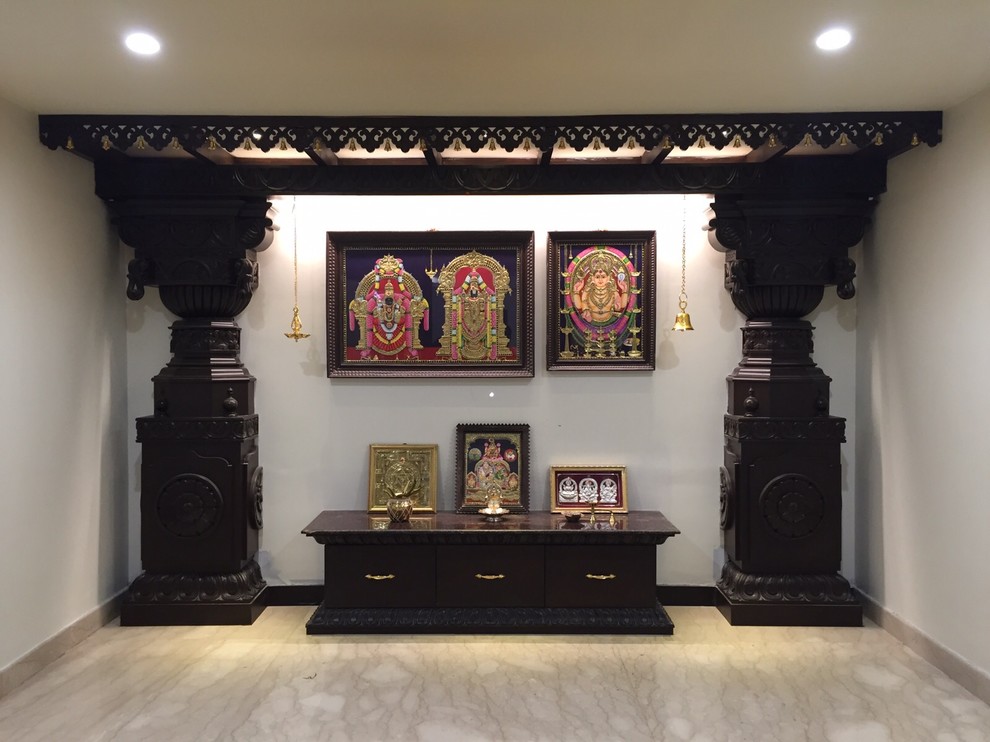 Pooja Mandir - Indian - Family Room - Chennai - by Mantra Gold Coatings