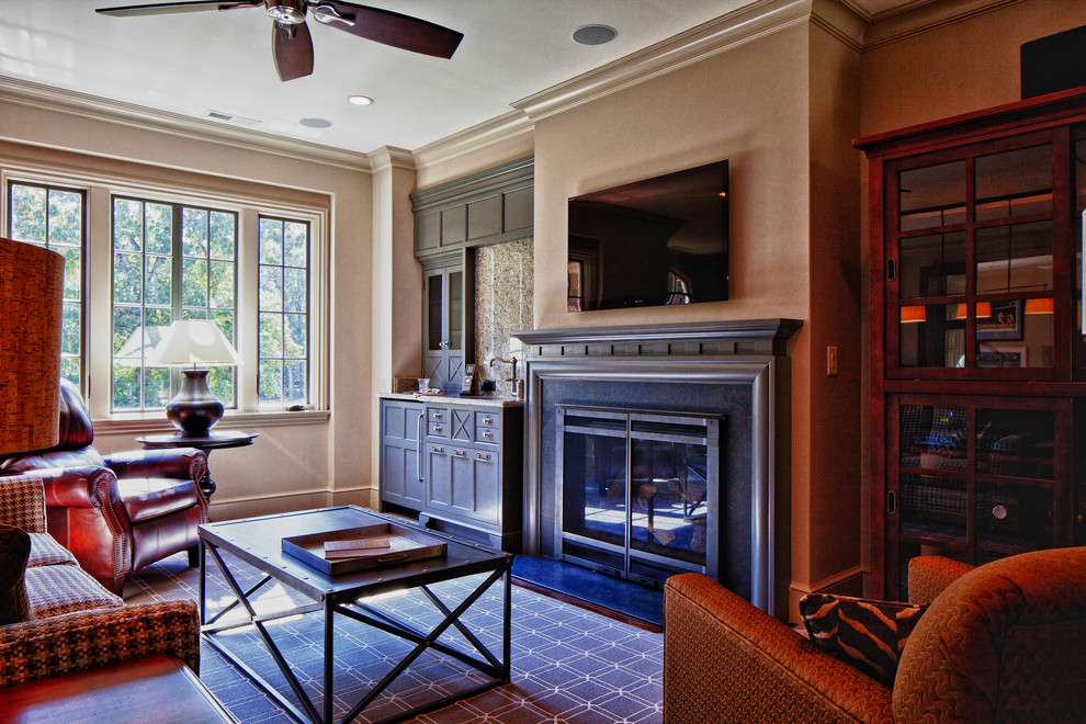 Inspiration for a timeless living room remodel in Raleigh