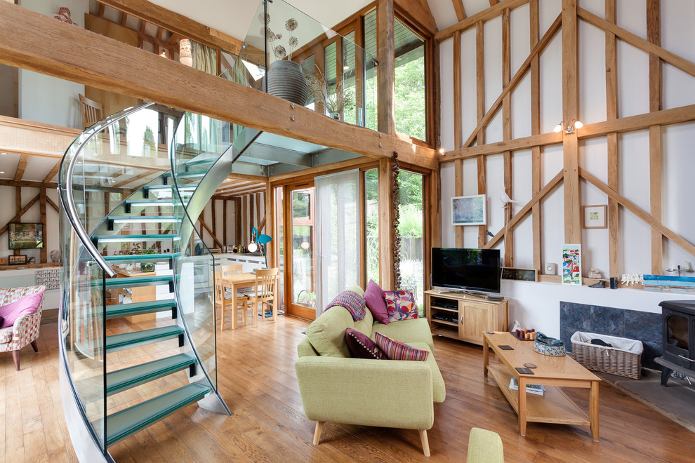 This is an example of a contemporary living room in Gloucestershire.