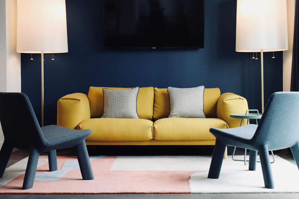 Inspiration for a scandinavian living room remodel in Portland