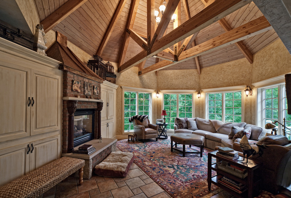 Powell Ohio Residential Addition Rustic Living Room Columbus by