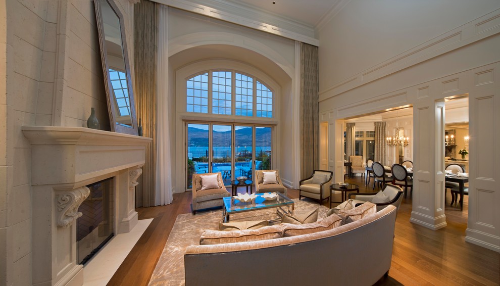 Elegant living room photo in Vancouver