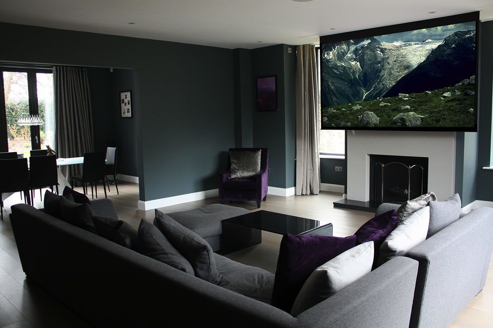 Trendy living room photo in Cheshire
