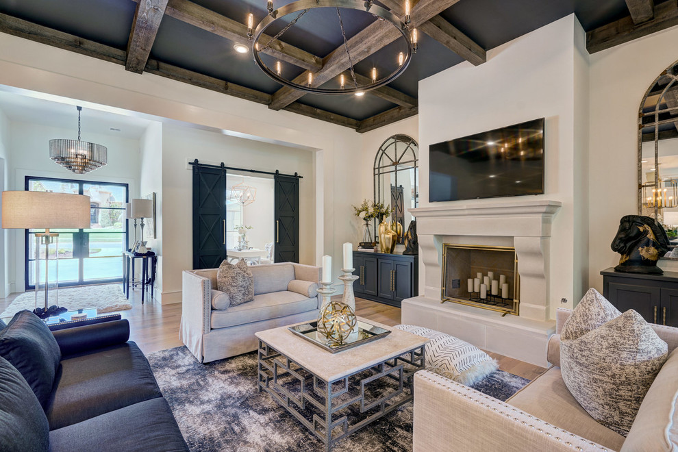 Living room - modern living room idea in Oklahoma City