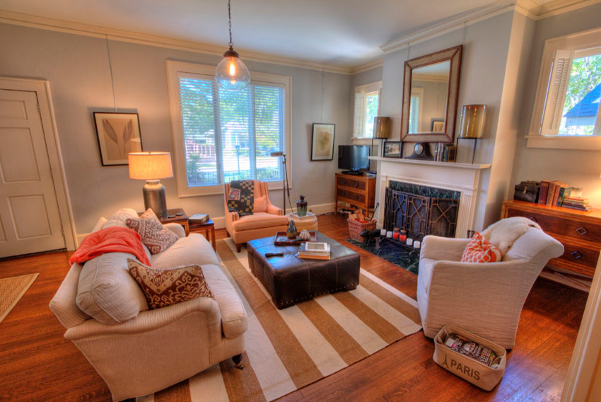 Purdy Street Craftsman Bungalow Transitional Living Room