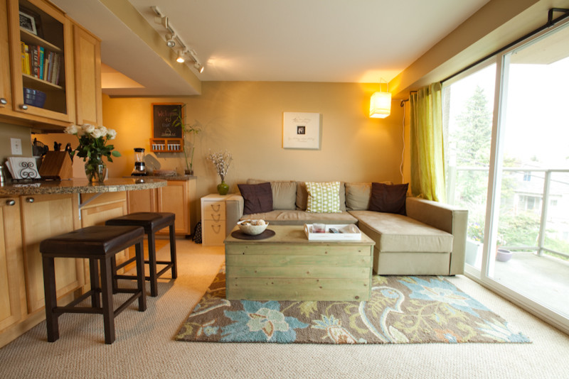 Queen Anne Condo Traditional Living Room Seattle by Kimberlee