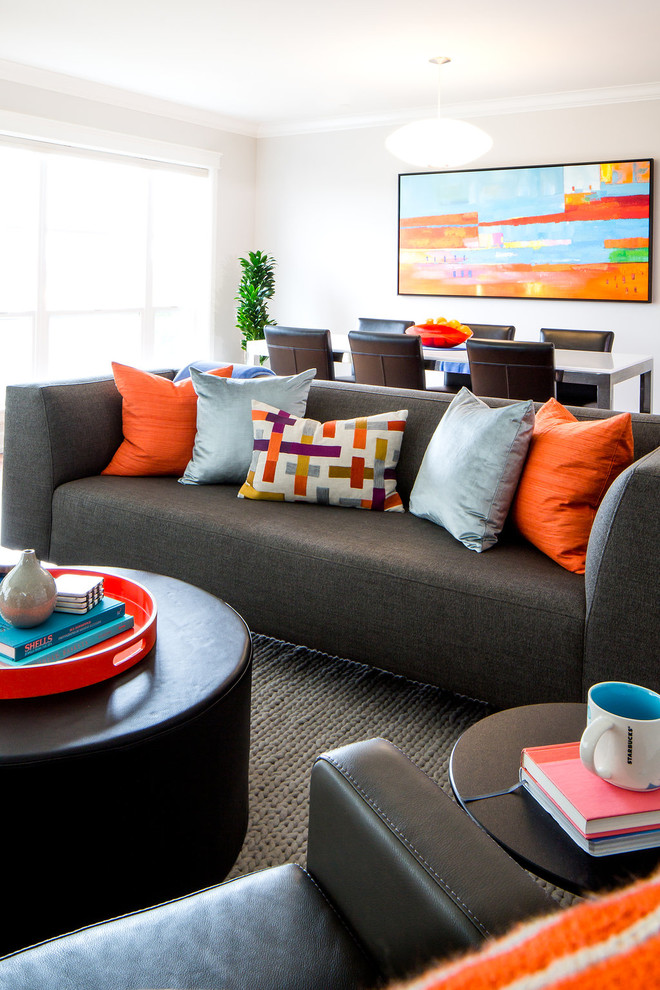 Queen Anne Condo Modern Living Room Seattle by MAPLE & PLUM Houzz