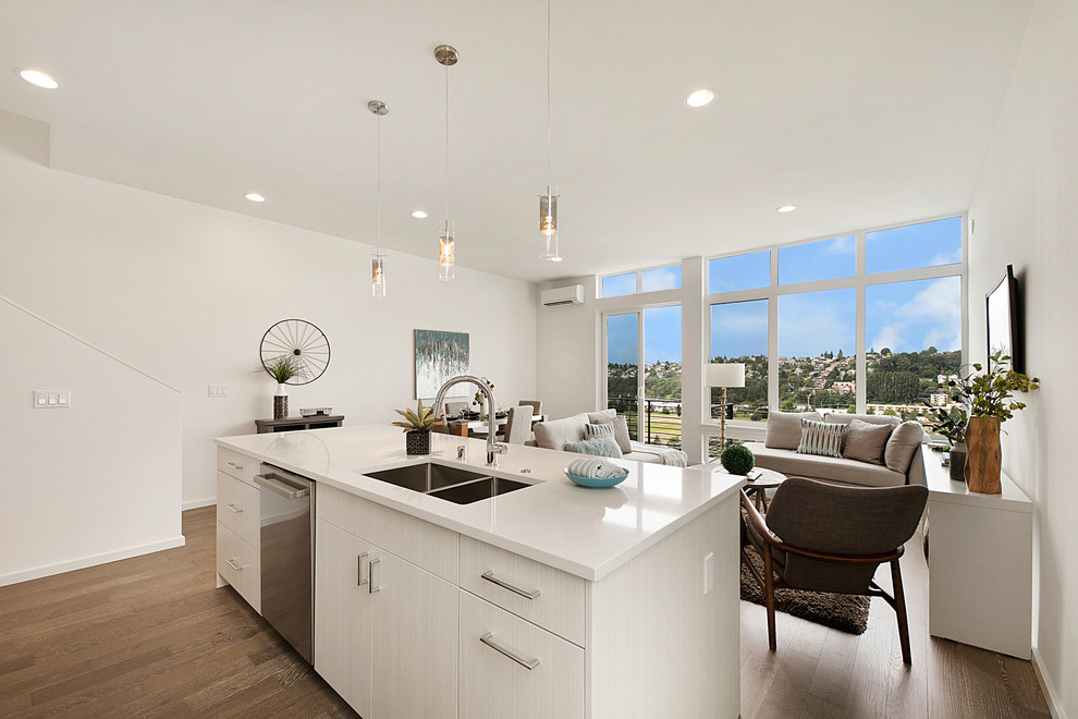 Queen Anne Duplex Transitional Living Room Seattle by Noble