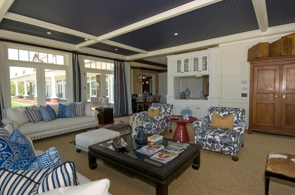 Quogue, Long Island Home Beach Style Living Room New York by