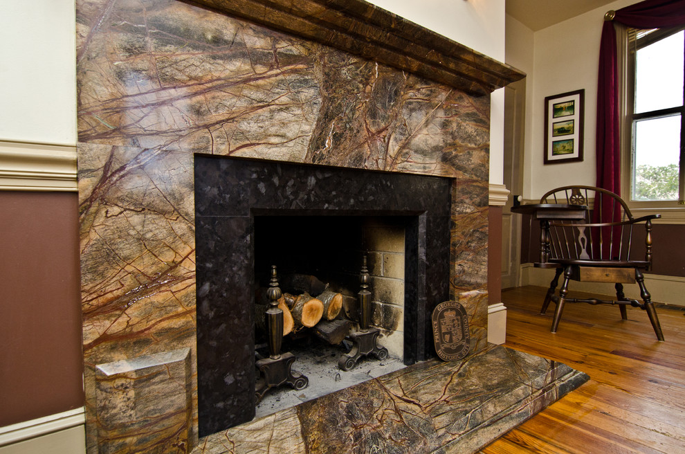 Rainforest Green Granite Leathered, Granite Fireplace Surrounds