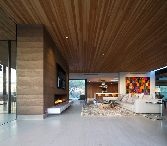 Rammed Earth Modern - Contemporary - Living Room - Phoenix - by Kendle  Design Collaborative | Houzz IE