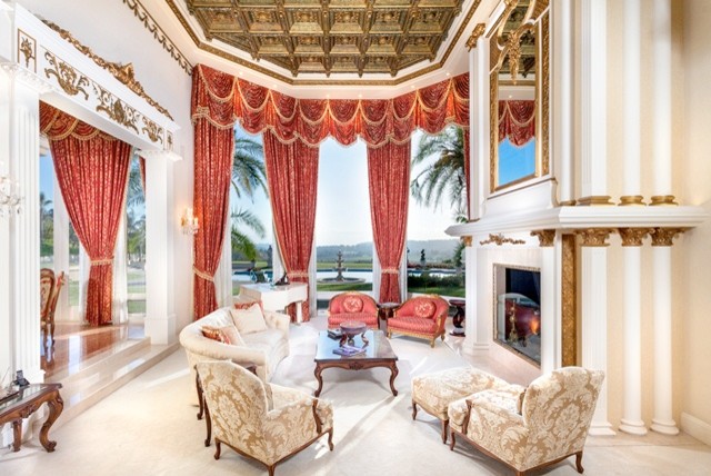 Elegant living room photo in San Diego