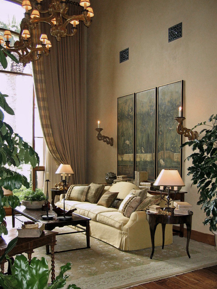 Example of a large classic living room design in San Diego