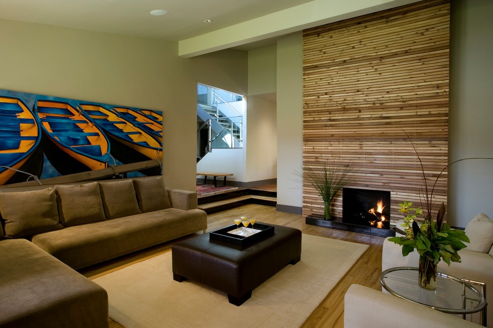 Example of a minimalist living room design in Calgary