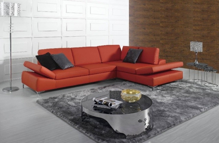 Red Leather Sectional - Photos & Ideas