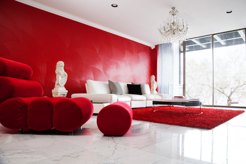 Red Room Dinah Capshaw Interior Designs Modern Living Room