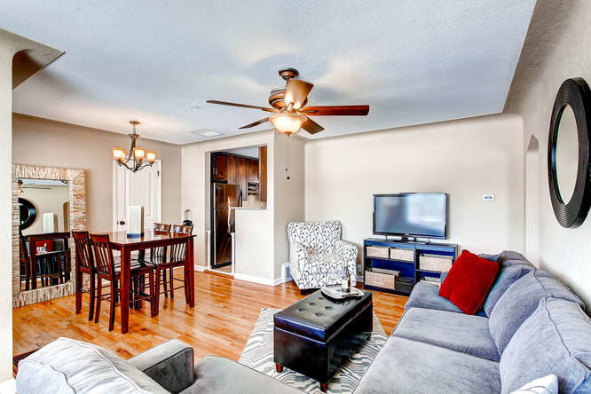 Inspiration for a transitional living room remodel in Denver