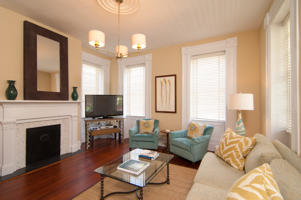 Renovation of a Historic Charleston Single Traditional Living Room