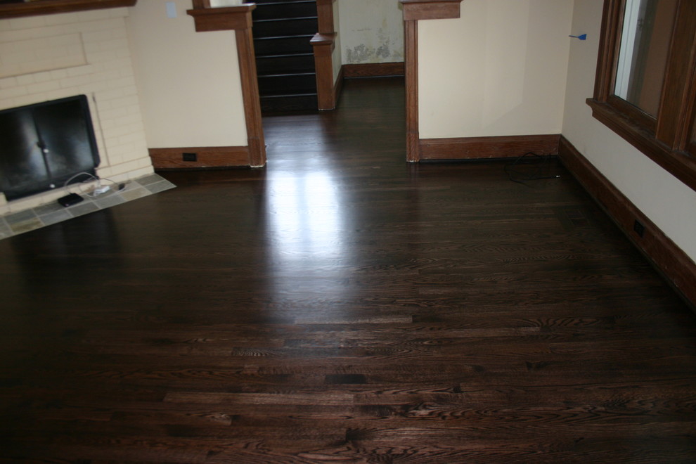 Replacement old Douglas Fir floor with new Red Oak floor - Living Room