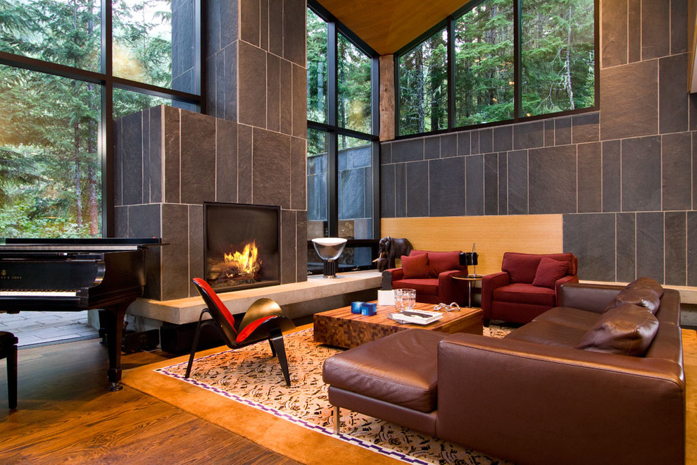 Свежая идея для дизайна: большая гостиная комната в современном стиле - отличное фото интерьера