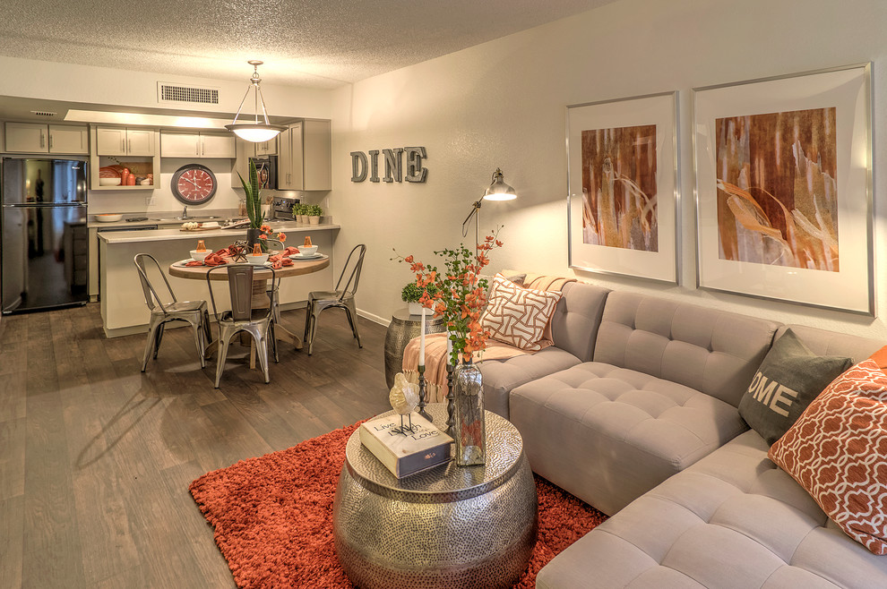 Example of a trendy living room design in Phoenix