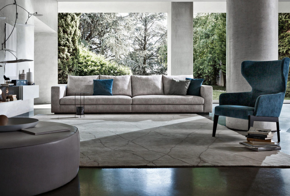 Example of a trendy living room design in West Midlands