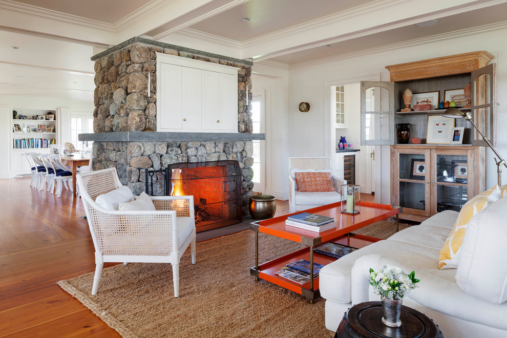 Rhode Island Beach House Beach Style Living Room Providence by Patrick Ahearn Architect