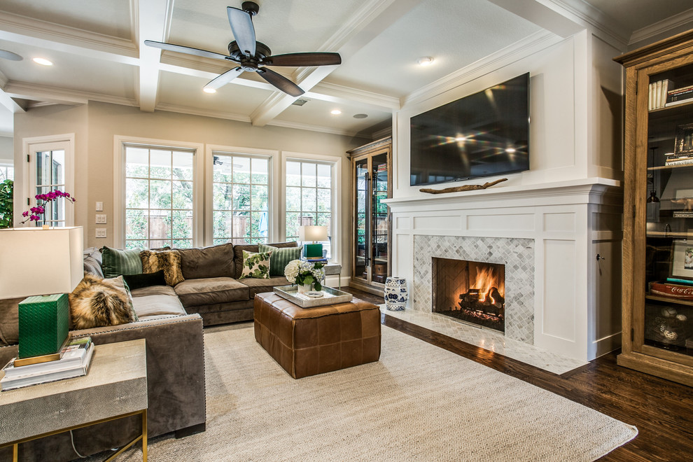 Inspiration for a transitional living room remodel in Dallas