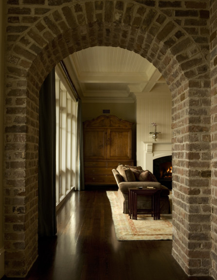 Living room - mediterranean living room idea in Charleston