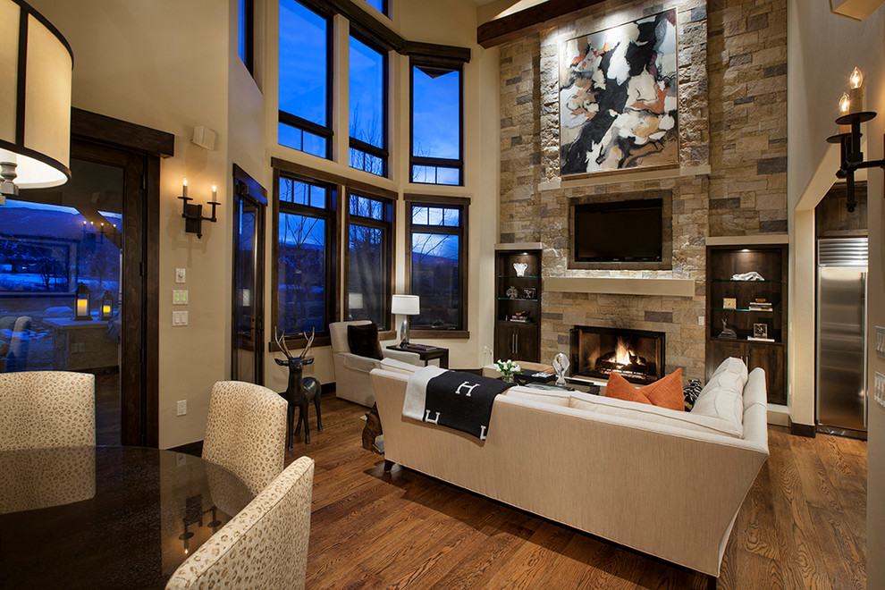Inspiration for a contemporary living room remodel in Denver