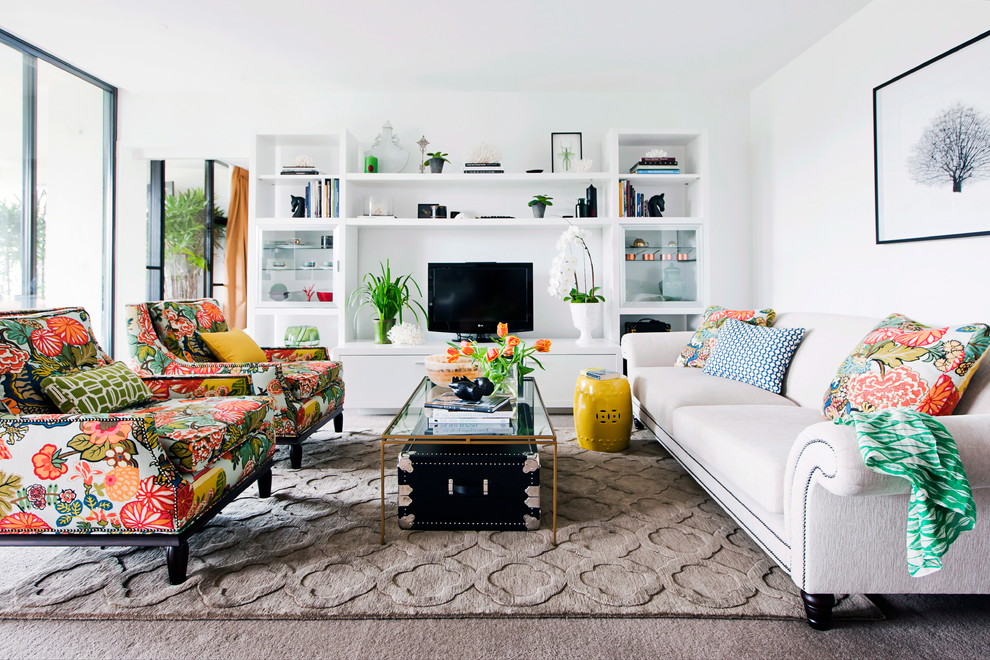 Inspiration for a world-inspired living room in Melbourne.