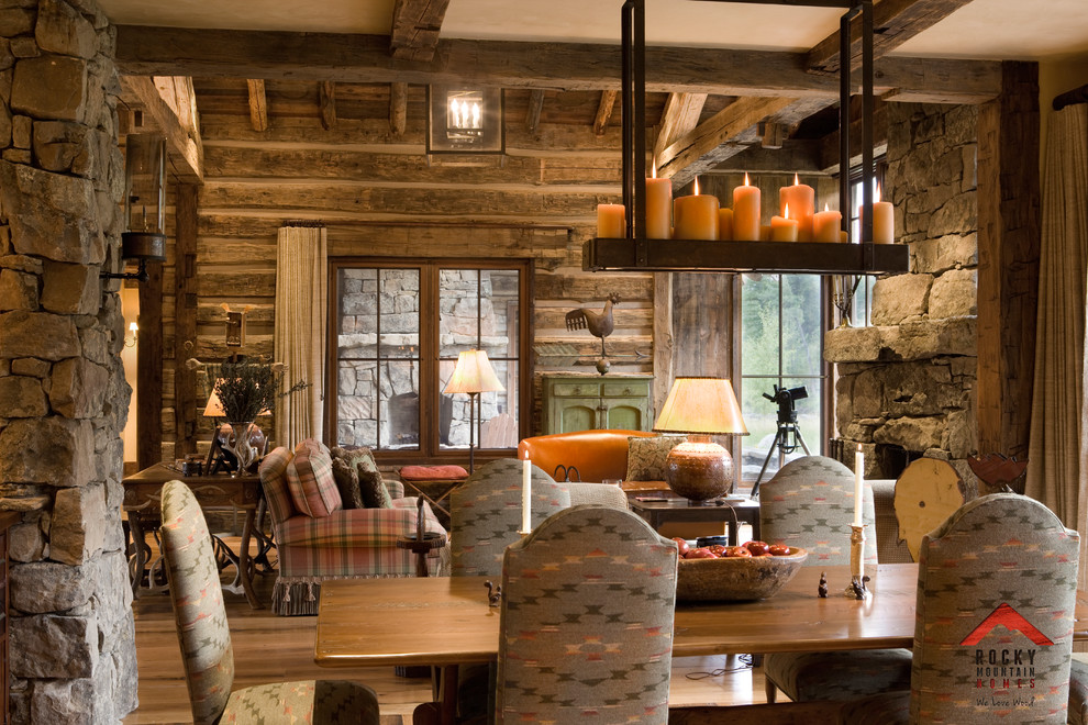 Riverside Rustic Rocky Mountain Homes Rustic Living Room Other