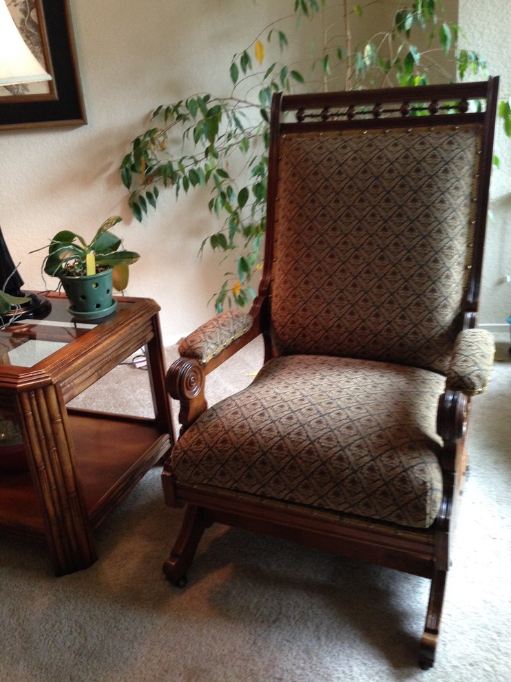 Rocking Chairs, Reupholstered Victorian Living Room Sacramento