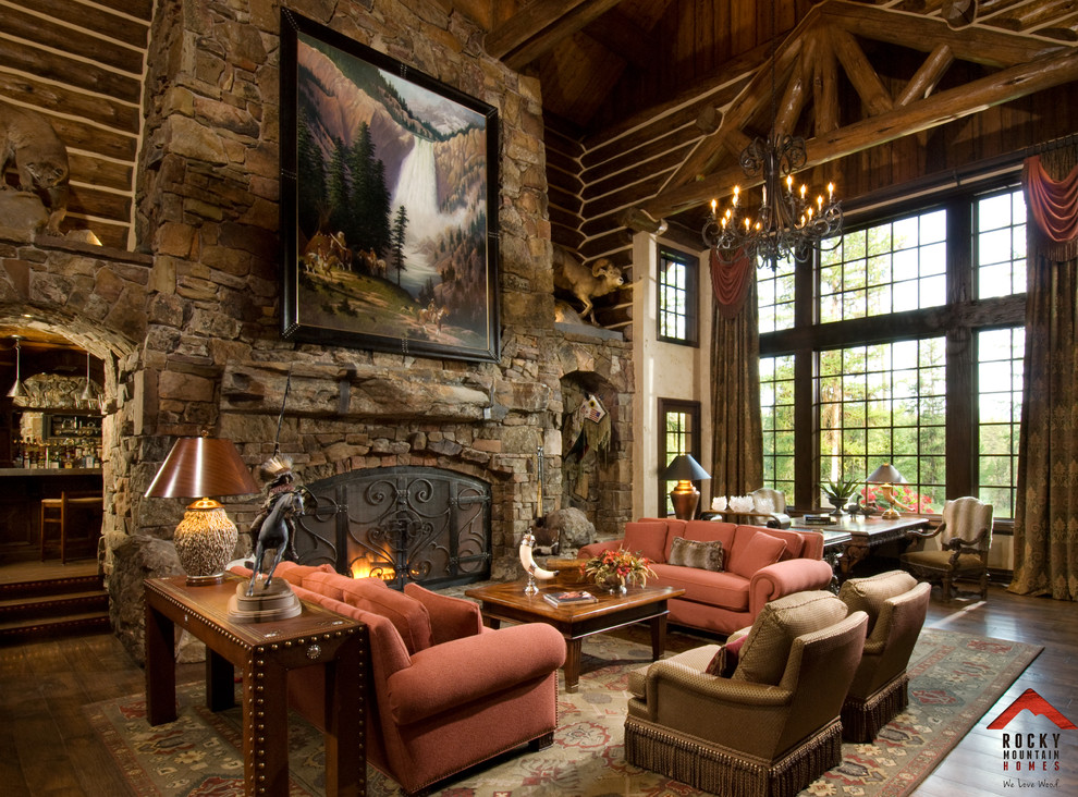 Rocky Mountain Homes-Private Rustic Ranch - Living Room - Other - by ...