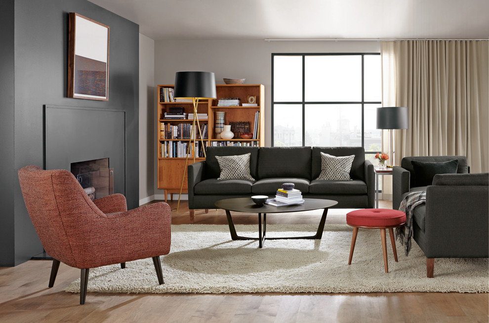 Inspiration for a modern living room in Minneapolis.