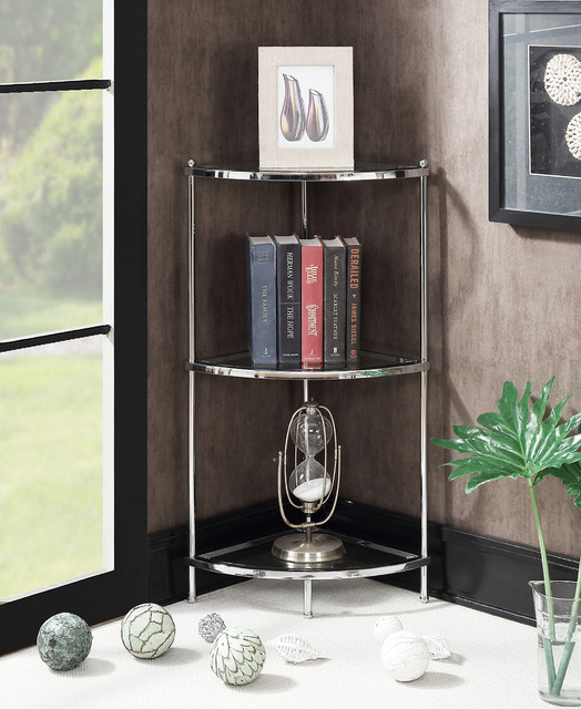 Royal Crest 3 Tier Corner Shelf Classique Chic Salon Chicago
