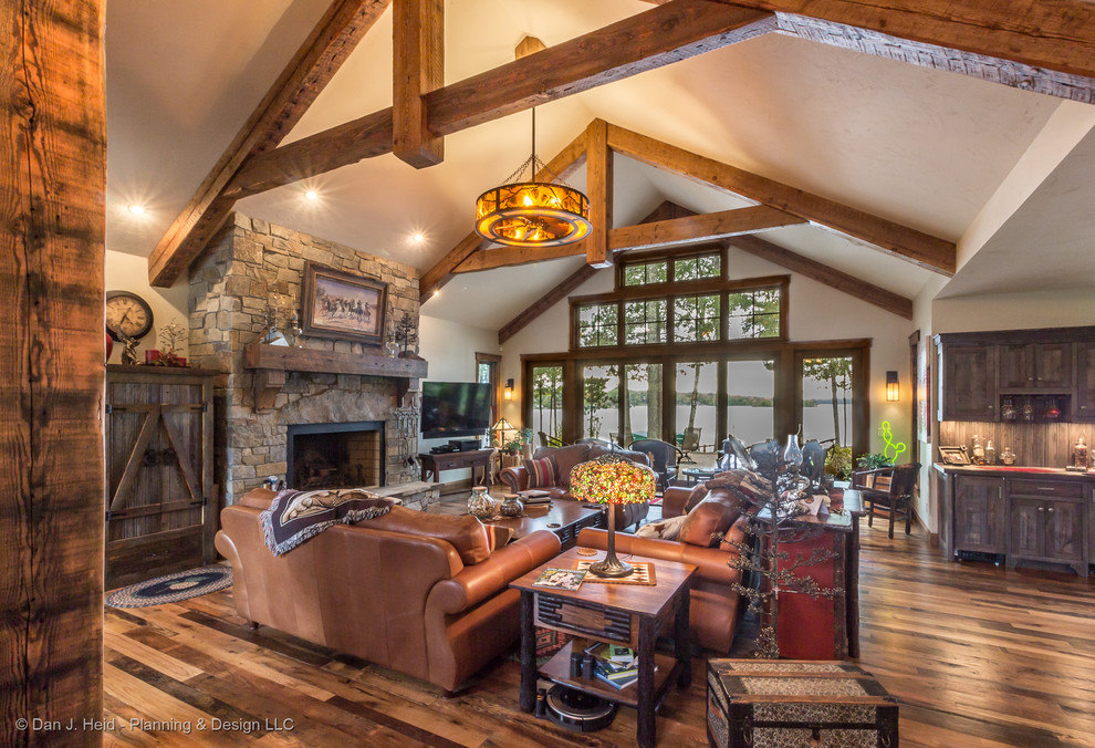 Rush Lake Rustic Crosslake, MN Rustic Living Room Minneapolis