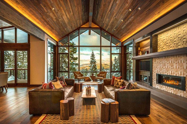 Rustic Contemporary Ski Lodge - Rustic - Living Room - Other - by