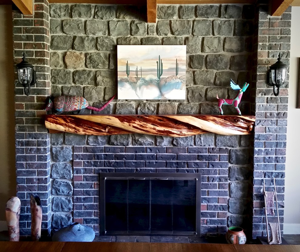 Rustic Fireplace Mantels Littlebranch Farm Rustic Living Room