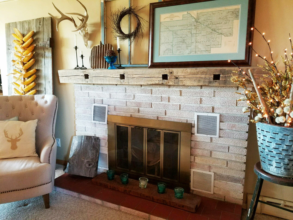 Rustic Industrial Living Room Makeover Rústico Salón Minneapolis