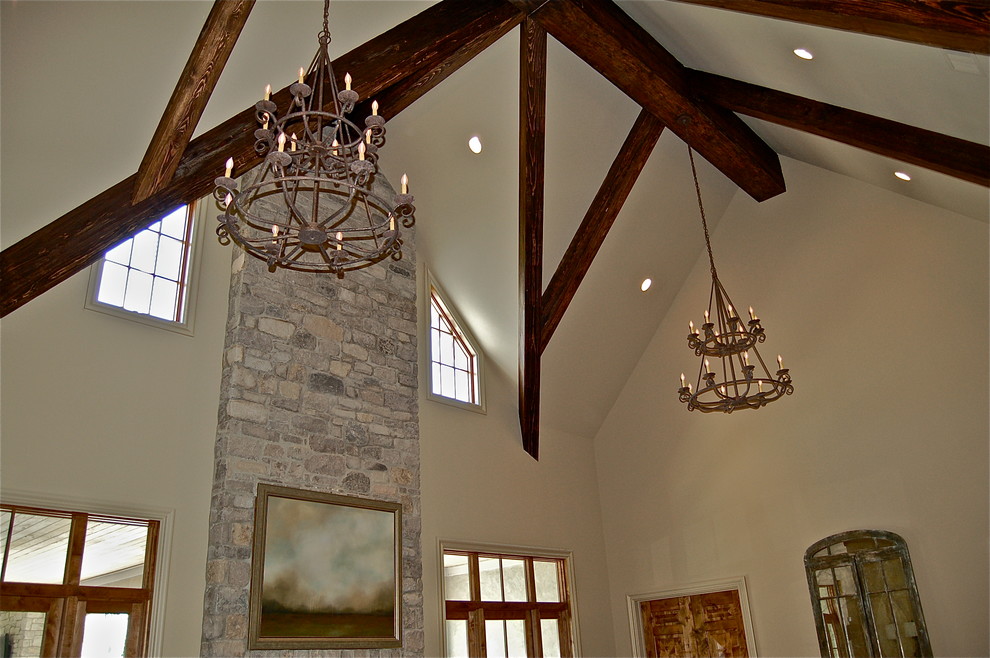 Inspiration for a huge rustic living room remodel in Houston