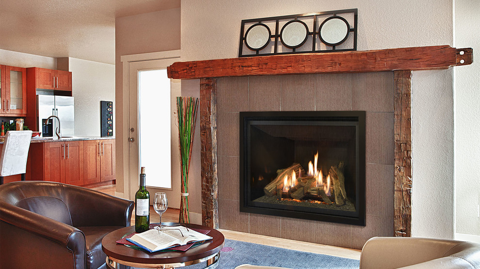 Rustic Modern Home With Gas Fireplace - Modern - Living Room - Toronto