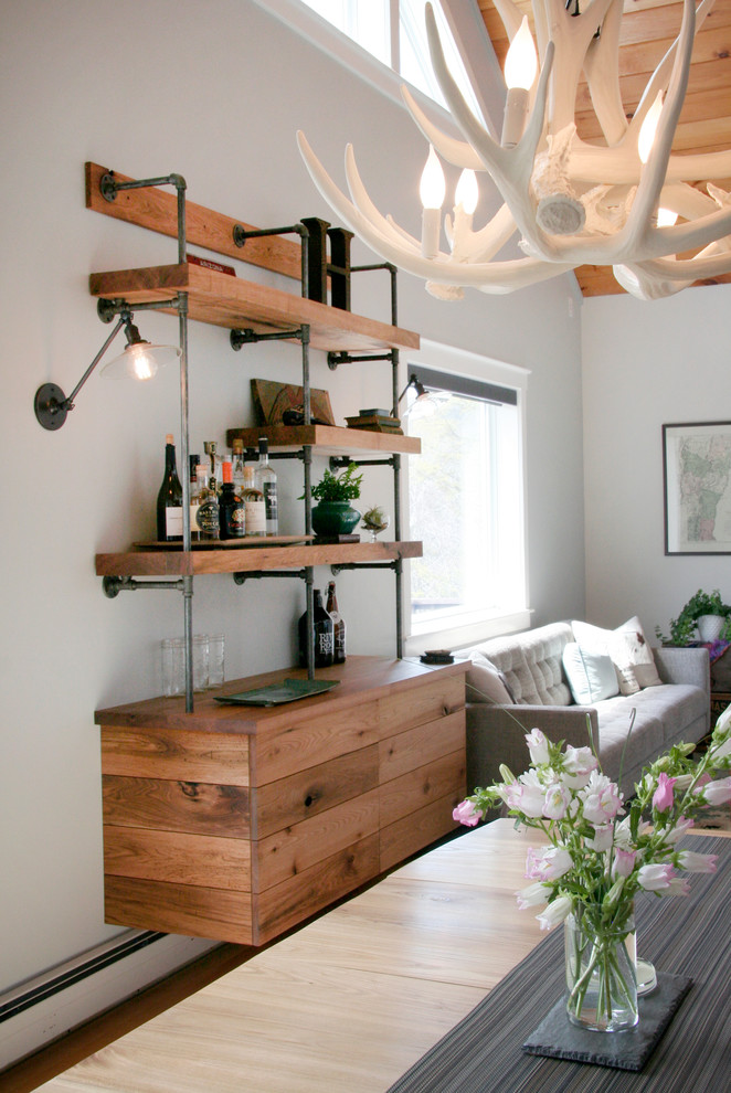 Idee per un soggiorno minimalista di medie dimensioni e aperto